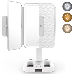 2024 New Arrival <strong>Triple</strong> Folding Vanity Makeup <strong>Mirror</strong> Led Smart Makeup <strong>Mirror</strong> with Cosmetic logo MF33 - Product Image 2