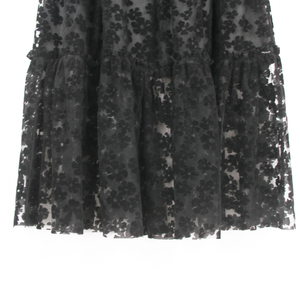 Gonna nera floccata in maglia yindia da donna gonna lunga Casual <span class=keywords><strong>a</strong></span> <span class=keywords><strong>vita</strong></span> <span class=keywords><strong>alta</strong></span> floreale per abito trasparente in stile Vintage - Product Image 4