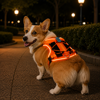 Harnais lumineux LED pour chien Qcool, alimenté par batterie, avec boîte à piles, sangle en nylon, pour la marche nocturne en extérieur, sécurité nocturne