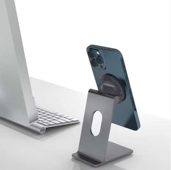 Premium Quality Strong Magnetic Aluminum Holder for iPad & for 17/16/15 Pro Max Desk Use Tablet & Phone Stand