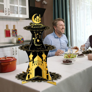 DAMAI Nouveauté : Supports à gâteaux décoratifs en papier pour le Festival de la Lune, Scène de château pour table de desserts, Décoration pour la fête du Ramadan - Product Image 2