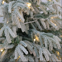 Mini sapin de Noël floqué de haute qualité avec écran LED - Sapin artificiel en pot de 1,20 m, enneigé, personnalisable pour la maison