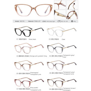 82278 Cat-Eye TR90フレーム新しい超軽量メガネ工場シンプルで多彩な女性用CPプラグインアンチブルーライトメガネフレーム - Product Image 6