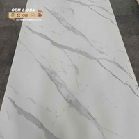 Plaque de marbre en PVC UV de 3 mm d'épaisseur, panneau mural et de plafond, imperméable, ignifuge, revêtement UV en plastique, alternative au marbre, mur en PVC