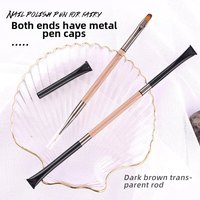 Nouveau Pinceau de Luxe Double Embout pour Gel UV et Nail Art, Tête en Nylon Acrylique, Multifonctionnel, Professionnel, pour Usage DIY, Gel Constructeur Deux-en-un