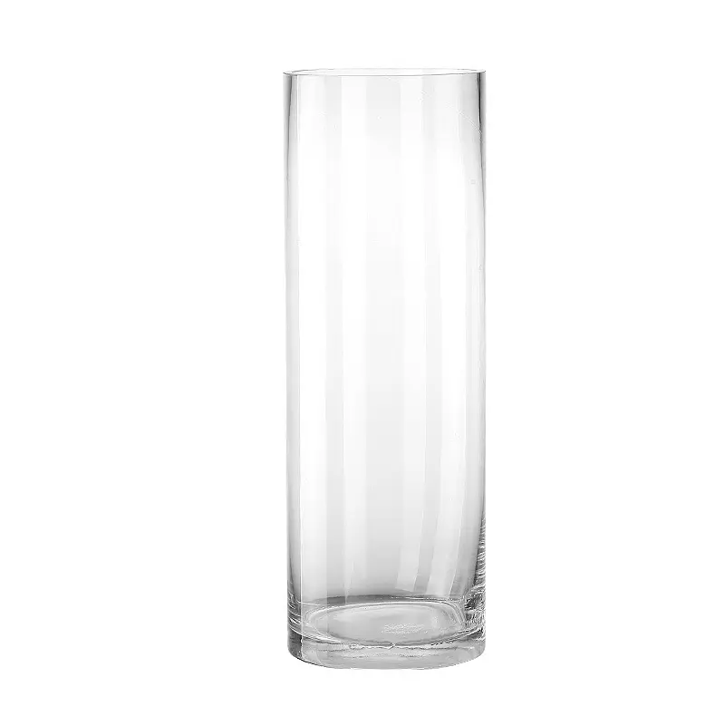 Actory-Juego de 3 jarrones cilíndricos de cristal transparente para decoración del hogar, boda y oficina, venta al por mayor