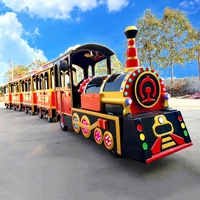 Train touristique sans rails pour adultes en plein air, locomotive à vapeur pour excursions, attraction électrique pour les touristes, en vente