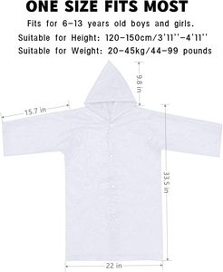 Thicker Lightweight Waterproof Windproof EVA Reusable Fashionable Gray <b>Raincoat</b> for Kids Outdoor Camping - Product Image 2