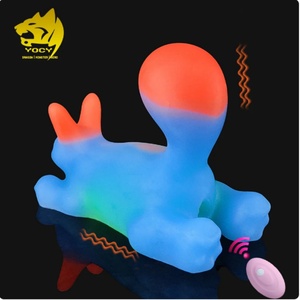 Amazon Hot Sale Vibrador de silicona con forma de gato azul, juguete sexual para adultos, lindo llavero con grandes colas, estimulador vaginal y anal, masajeador. - Product Image 1