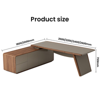 Bureau de direction en bois de luxe au design moderne avec rangement pour le mobilier de bureau du patron