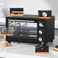 Four électrique de comptoir mini 1380W 21L, 4 éléments chauffants en acier inoxydable, bouton mécanique, affichage LED, minuterie 60s - OEM Chine