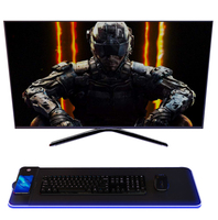 Tapis de souris de jeu RGB amélioré avec recharge sans fil 15W, LED 10 modes d'éclairage pour le jeu, les bureaux, les PC, le bureau