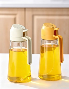 Pulvérisateur d'huile en verre 2-en-1 à double pulvérisation 470 ml, anti-goutte, gadgets multifonctionnels <span class=keywords><strong>pour</strong></span> la cuisine domestique, ouverture et fermeture automatiques <span class=keywords><strong>pour</strong></span> la cuisson - Product Image 4