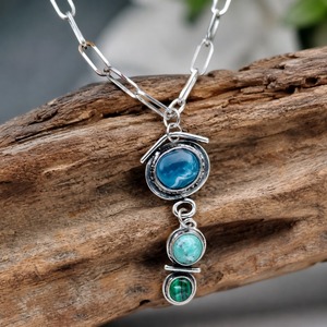 Collana con Ciondolo Color Malachite, Stile Vintage, Design Palazzo, per Donne - Product Image 1