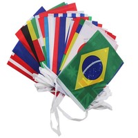 Guirlande de fanions personnalisés en polyester durable et écologique avec drapeaux nationaux du monde entier pour les stands d'exposition et de salon professionnel