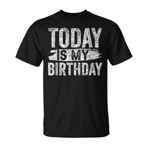 Camiseta Today Is My Birthday, negra, unisex, talla mediana para adultos - Product Image 2