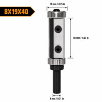 Fraise de défonceuse à tige ronde de 8 mm avec lames en carbure remplaçables et roulements supérieurs et inférieurs pour le travail du bois