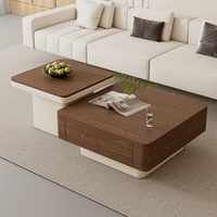 Table basse de salon en bois massif de style moderne du milieu du siècle, avec espace de rangement, sensation de luxe léger et haut de gamme, nouveau modèle 2026, petite taille