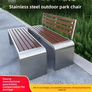 Panca <span class=keywords><strong>da</strong></span> <span class=keywords><strong>Esterno</strong></span> <span class=keywords><strong>in</strong></span> Acciaio Inossidabile Anticorrosione Stile Moderno <span class=keywords><strong>con</strong></span> Seduta <span class=keywords><strong>in</strong></span> <span class=keywords><strong>Legno</strong></span> Massello per Patio e Cortile - Product Image 2