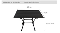 Table de camping pliante carrée en aluminium, pliable et portable pour l'extérieur, avec logo personnalisé, réglable en hauteur