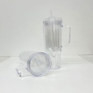 40oz <b>Double</b> <b>Wall</b> Plastic Tumbler for Gitter with Pre-drilled Hole and Silicone Plug - Product Image 3