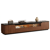 Ensemble de meuble TV et table basse vintage en bois massif de style chinois simple du milieu du siècle