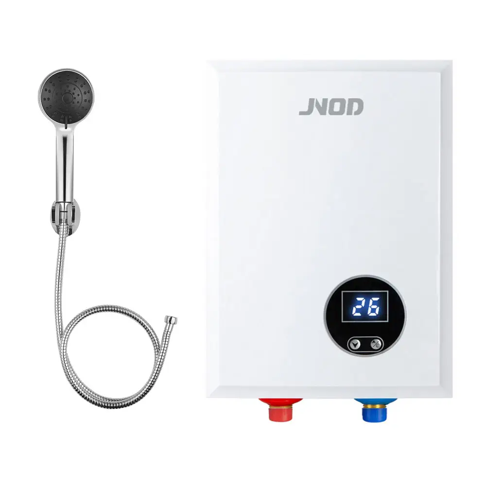 Jnod aquecedor de água elétrico, portátil, automático, indução instantânea, 5500 w