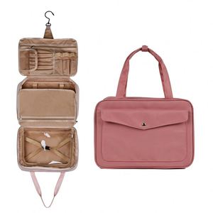 Estuche Organizador de Maquillaje de Viaje BSCI Peach, Bolsa de Cosméticos de Gran Capacidad, Organizador de Almacenamiento Plegable, Bolso de Mano para Cosméticos - Product Image 2