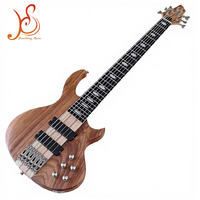 HUASHENG 43 Inch 6 String Bass Guitar Professional Show Musical Instrument 24 Fret Maple Neck Natural Color Electric Bass