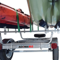 AOMAI Chariot semi-cargo Kit gonflable Kayak et motomarine Remorque de bateau en bois