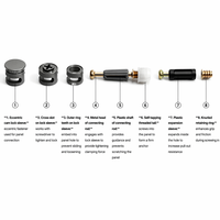 Juego de tornillos y tuercas para muebles 3 en 1, conector desmontable con espiga de plástico para muebles de tablero