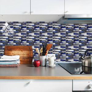 PVC Backsplash Tile <strong>for</strong> Kitchen Peel and Stick - Marble White Embellished With Black Wall <strong>Stickers</strong> - Product Image 4