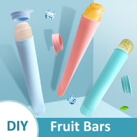 Moules de barre de yaourt réutilisables enfants silicone réutilisable bricolage popsicle smoothie crème glacée tube à presser avec couvercle
