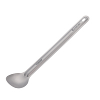 Portable extérieur pur titane vaisselle ensemble longue poignée étendue fourchette cuillère Camping café Dessert remuer cuillère vaisselle