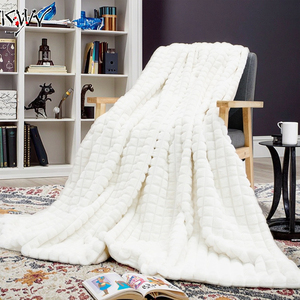 Comfort Luxury Jacquard Rabbit Faux Fur <strong>Throw</strong> Blanket <strong>for</strong> <strong>Couch</strong> Living Room - Product Image 6