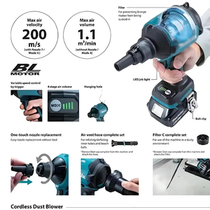 <span class=keywords><strong>Souffleur</strong></span> de poussière sans balais <span class=keywords><strong>Makita</strong></span> DAS180 18V LXT pour le nettoyage et le gonflage/dégonflage - Product Image 2