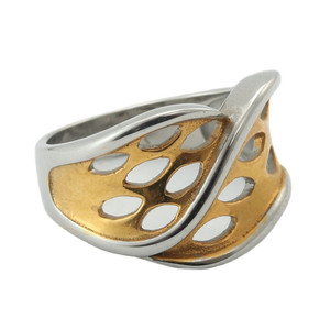 European American Style <b>Titanium</b> Steel Hollow <b>Ring</b> Geometric Retro Punk Two Tone Unisex Fashion Jewelry 290113 - Product Image 5