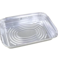 Barquette rectangulaire jetable en aluminium de 880 ml (222x157x40mm) avec couvercle pour plats à emporter, préparation de repas, qualité boulangerie, usage aérien