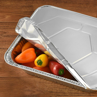 Robuste rechteckige Folien-Catering-Schale, Einweg-Aluminium-Buffet-Schale für Bankett-Restaurant-Speisenplatten