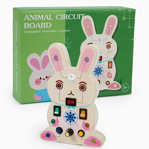 Spielzeug Grenzüberschreitend Holz Kinder Montessori Früherziehung Multifunktionaler Busy Block zur Förderung der Feinmotorik - Product Image 1