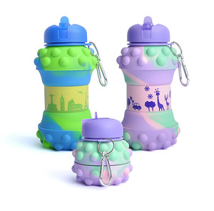 Nouvelle arrivée, bouteille d'eau en silicone sportive, sans BPA, bouteille d'eau pliable pour enfants, idéale pour les voyages - Product Image 3