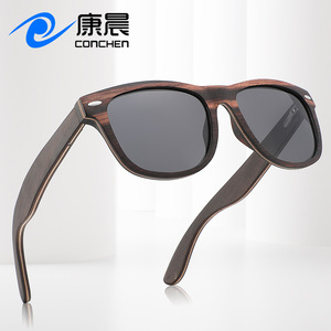 แว่นกันแดดไม้ Conchen เลนส์โพลาไรซ์ TAC ป้องกันรังสียูวี 400 สำหรับทุกเพศ เหมาะสำหรับตกปลา ท่องเที่ยว ขับรถ แฟชั่น - Product Image 4