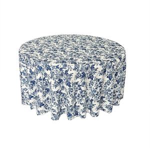 Tovaglia rotonda in poliestere con stampa floreale decorativa per eventi banchetti per feste di nozze - Product Image 4
