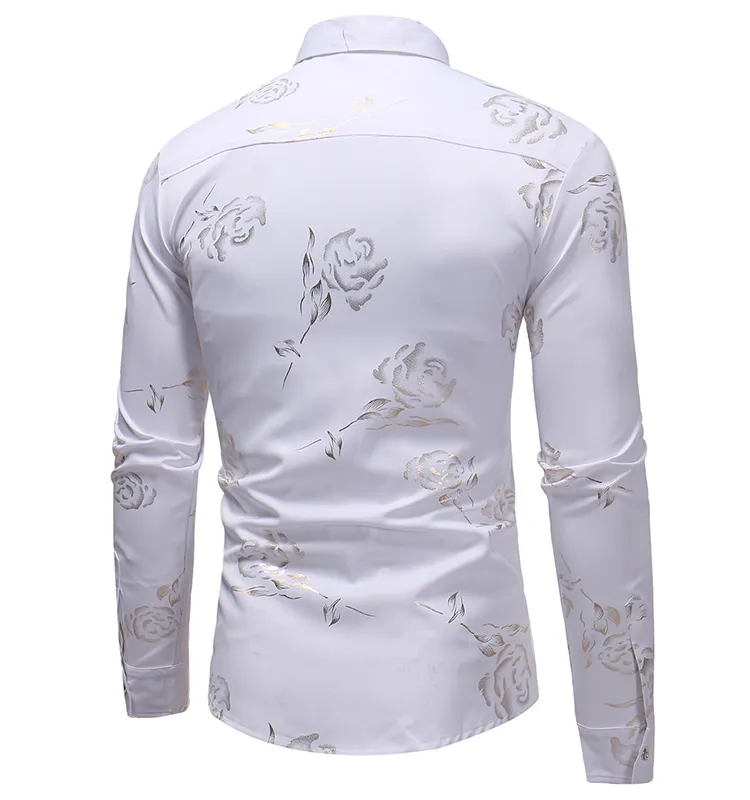 OEM/ODM Men's Casual daily wear men's solid shirts with gold foil long sleeve Business Shirt for Men