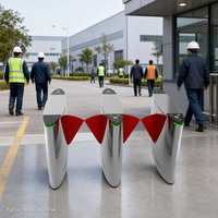 Barrière à battants avec accès par carte RFID et code QR, tourniquet multi-vérification pour entrée de bureau
