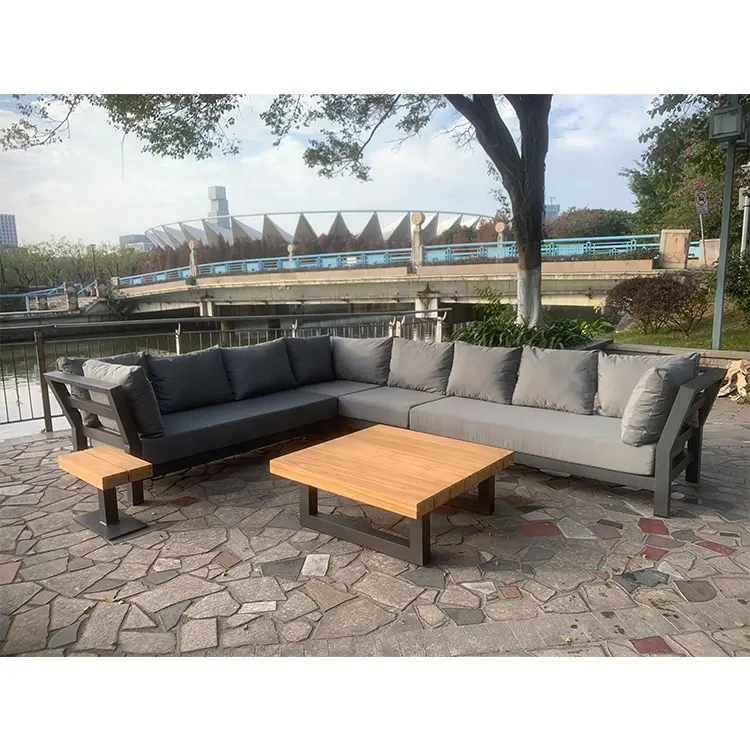 OEM nordic balcony restaurant metal outdoor furniture lounge garden sofa sets