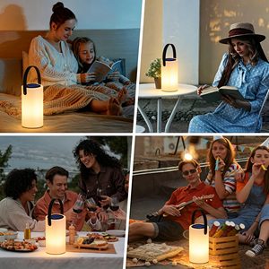 Lámpara Solar Portátil 2 en 1, Recargable por USB y Energía Solar, IP44 Impermeable, Lámpara de Mesa para Exteriores, Jardín, Patio, Camping, Balcón - Product Image 6