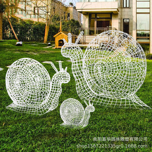 Sculpture d'escargot en acier inoxydable et fer forgé, faite à la main, décoration de jardin extérieure - Product Image 2