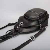 Mini sac à dos en cuir véritable, première couche de cuir de vachette, tendance, polyvalent, multi-compartiments, antivol, 20-35L, courbé