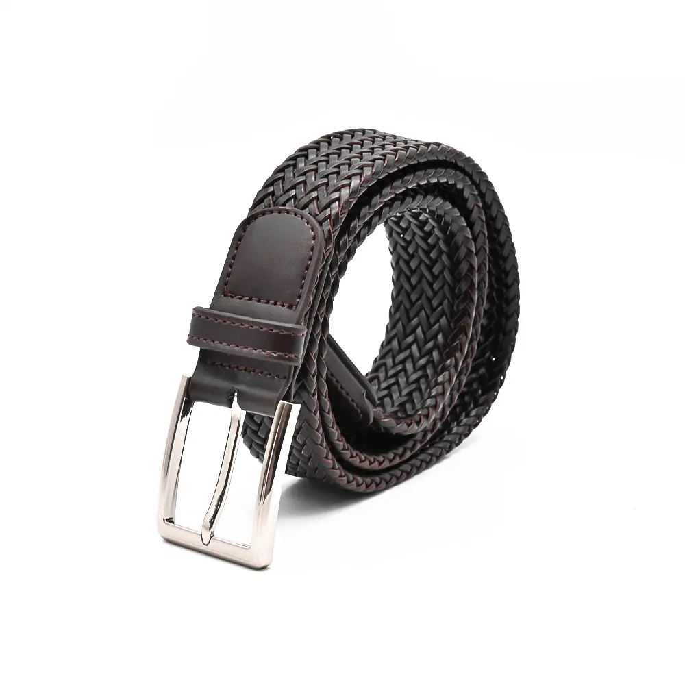 Ceinture en cuir personnalisée élégante de qualité supérieure OEM Ceinture tissée Ceinture en cuir véritable pour hommes